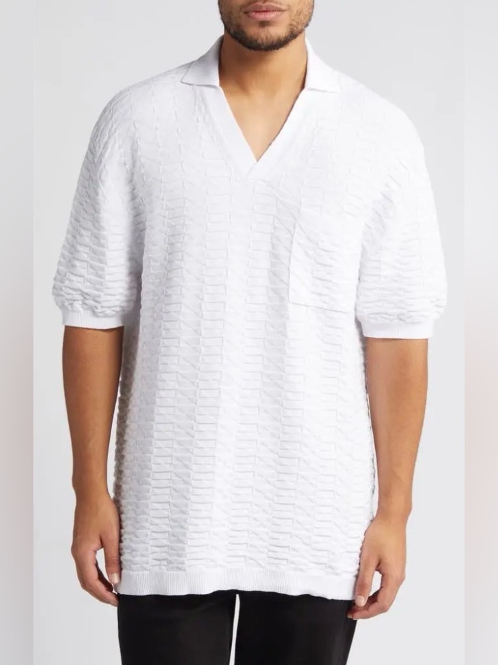 Hugo Mens Spato jacquard Logo Polo Shirt / white size m medium